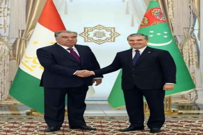 Trkmen Halknn Ulusal Lideri ile Tacikistan Cumhurbakan Grt